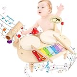 Kinder Trommel Set, Kinderspielzeug mit Xylophon, Schlagzeug für Jungen Mädchen, Musikinstrumente...