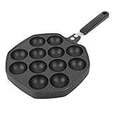 Agatige Takoyaki-Grillpfanne aus Aluminiumlegierung, 12 Löcher, 34,5 x 18 cm, antihaftbeschichtete,...