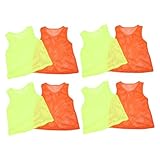 Kisangel 8 Stück Teiliges Trainingsleibchen aus Robustem Mesh Leuchtgrün und Orange Atmungsaktive...