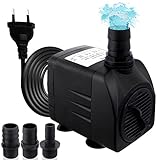 Awroutdoor Wasserpumpe Tauchpumpe, Ultraleise Teichpumpen, 2000L/H Aquariumpump für Teich Brunnen...