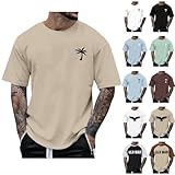 Generisch Men's Shirts, Herren Kurzarm Männer Freizeithemd Casual Rundhals Leicht T-Shirt Druck...