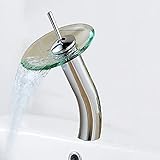 Wasserhahn Wasserfall Glas Badarmatur Waschbecken Waschtisch Bad Küche Armatur