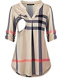 Qnursma Quinee Still-Oberteile zum Stillen Umstandsmode 3/4 Rollärmel Stillshirts für Damen, Beige...