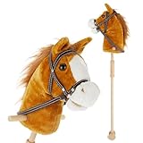 Bieco Steckenpferd Kinder Brownie | ca. 100 cm | Top Qualität | Holzpferd Draußen & Drinnen |...