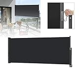 LARS360 Seitenmarkise Ausziehbar Sichtschutz Windschutz, Seitenmarkise Balkon mit...