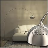 tectake® Bogenleuchte - Stehlampe für Wohnzimmer und Esszimmer, Modern mit Hängendem Schirm -...