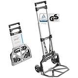ATHLON TOOLS Aluminium Transportkarre klappbar - extra Langer Teleskopgriff 110 cm - Ladefläche mit...