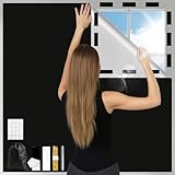 Aevcvok 300x145cm Verdunkelungsrollo ohne Bohren, 420D Oxford Schwarz Verdunkelungsrollo Klemmrollo...