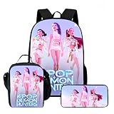 Kpop Demon Hunters Schulrucksack 3 Teiliges Set,Huntrix Huntr/X Band Pose Back Kinderrucksäcke...