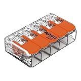 WAGO Verbindungsklemmen 221-415 | 5 Leiter, bis 4 mm², 25 Stück, COMPACT Kabelverbinder mit Hebeln...