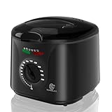 SUPERLEX Friteuse mit Fett 2L Edelstahl 1300W Elektrische Kompakte Mini Fritteuse Öl mit...