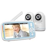 BOIFUN babyphone mit 2 kameras,5 Zoll 720P HD IPS Bildschirm PTZ 360° View 3×Zoom VOX-Modus...