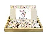 Lexibook Bio Toys Wortschule, zweisprachig, Italienisch/Englisch, 50 Karten, Alphabet