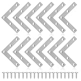 12 Stück Flachwinkel Winkelverbinder, 80×80 mm Flachwinkel 90 Grad Edelstahl Flachverbinder L-Form...