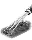 VDISRR Grillbürste,Grillbürste Edelstahl, Grillrost Bürste, Dreireihigen Edelstahlborsten, Langer...