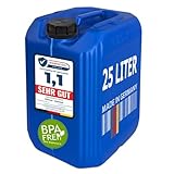 plasteo® 25 Liter Getränke- Wasserkanister mit 1 Schraubdeckel (DIN 61) | Lebensmittelecht |...