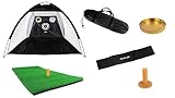 BISOMO Golf Trainingsset, Golf Training, mit Rasenstück, Golfball-Tee und Zelt Auffangnetz in...