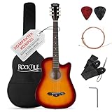 Rocktile WSD-5C-SB Slim Line Westerngitarren Set - Dreadnought Akustik Gitarre - Westerngitarre mit...