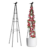 120cm MYMULIKE Garten Obelisk Turm Rosen Rankhilfe Spalier Rankhilfe Rankgitter Metallkern Garten...