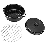Respicefinem Roasting Pan With Lid Premium Non Stick Pot For Roasted Sweet Potatoes Chestnuts Ideal...