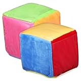 Abaodam Weiche Lernwürfel mit Einstecktaschen 10cm Jumbo Story Würfel aus Stoff für Interaktives...