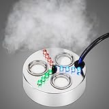 FITNATE Edelstahl-Nebler, 3-Kopf-Nebelgenerator mit 1500 ml/h, 18 LED-Beleuchtung, für...