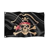 Piratenflagge / 60x40 cm / 23,6x15,7 Inch/Wetterfest mit Ösen/Outdoor und Indoor/Fahne für...