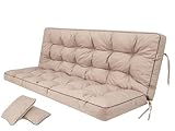 PillowPrim Beige Kissen für Hollywoodschaukel, Gartenschaukelkissen 180 cm, Komfort Sitzbank mit...