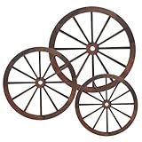 VANZACK 3 Stück Teiliges Holzwagenrad Wanddeko Vintage Holzrad Wandkunst Robust Langlebig Rustikale...