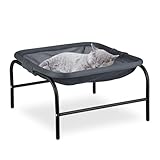 Relaxdays Katzenhängematte, stehend, erhöhter Katzenhängesessel, HBT: 27x45x45 cm, Katzenbett mit...