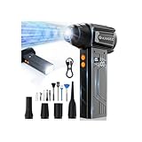 XJUGEZ Elektrische Staubgebläse mit Taschenlampe,180000 U/min,4-Gang Luftreiniger mit Display...