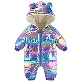 L SERVER Baby Winteroverall Mädchen mit Kapuze Warmer Fleece Strampler Neugeborene Jungen...
