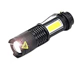 8KLANMMQ Wiederaufladbare Mini-Taschenlampe mit XPE- und COB-Lampenperlen, 100 Meter...