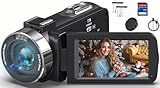 Videokamera Camcorder 4K HD 80MP 30FPS mit IR Nachtsicht, 18X Digitalzoom Webcam Videokameras,...
