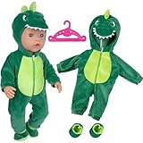 Kleidung Outfits für Baby Puppen,Puppenkleidung Dinosaurier,Dinosaurier Bodysuit + Socke +...