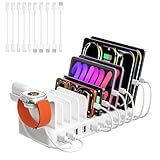 Charging Station USB C for Multiple Devices Fast, 100W-Ladestation Mit Uhrenhalterung und 10...