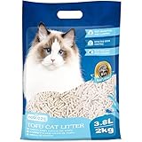 Nobleza Tofu Katzenstreu biologisch abbaubare – 3.8 Liter Katzen Streu klumpend, staubfreie und...