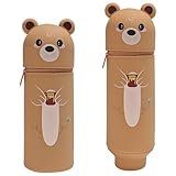 1 Stück Federmäppchen Weichem Silikon Mäppchen 2-in-1 Schulmäppchen Kawaii Pencil Case,...