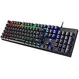 RisoPhy Mechanische Gaming-Tastatur,RGB 104 Tasten Ultradünne Gamer Tastatur mit Blauen...