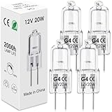 BROTOU G4 Halogenlampen, G4 Halogen Leuchtmittel 20W 12V 2800K 300LM DimmbareGlühbirnen für...