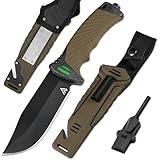 naifu® - The Hunter X Outdoor-Messer Feststehende Messer 12 CM - mit Kydex Holster - Bushcraft...