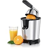 Arendo - Edelstahl Saftpresse elektrisch 1000 Watt - Zitruspresse Orangenpresse Entsafter -...
