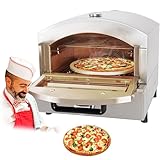 DPLWJPP Tragbarer Pizzaofen Gas/Elektrischer Outdoor mit Pizzastein Mehrzweck Pizzamaker Gourmet...