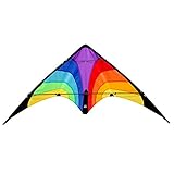 Wolkenstürmer® Kinder Lenkdrachen Fancy (bunt) - Flugfertig ink. 2x25m Flugleinen - Flugdrachen...