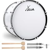 XDrum MBD-226 Marsch Bass Trommel, Fußball Pauke 26' x 12' (10,5 kg, 4 Ösen, Spannschrauben, inkl....