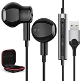 USB In Ear PC Headset mit Kabel 2.3M für PS4 PS5,Magnetisch USB Headset in Ear USB Kopfhörer...