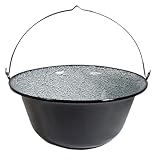 troph-e-shop Ungarischer Gulaschkessel Feuertopf Hordentopf Suppentopf Emaille 30 Liter für 30-35...