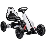 HOMCOM Kinder Elektro Gokart 12 V 3-5km/h Go Kart mit 2-Fach verstellbarem Modus, Sicherheitsgurt,...