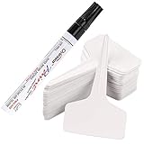 HAKACC Mini Pflanzenstecker, 200 STK. Stecketiketten Wetterfest Pflanzenschilder mit 1 STK. Schwarze...