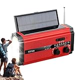 yakermur Solar-Radio, Survival-Radio mit Kurbel, wiederaufladbarer Akku, 5000 mAh, mit Taschenlampe...